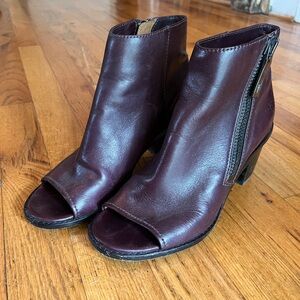Frye open toe leather boots